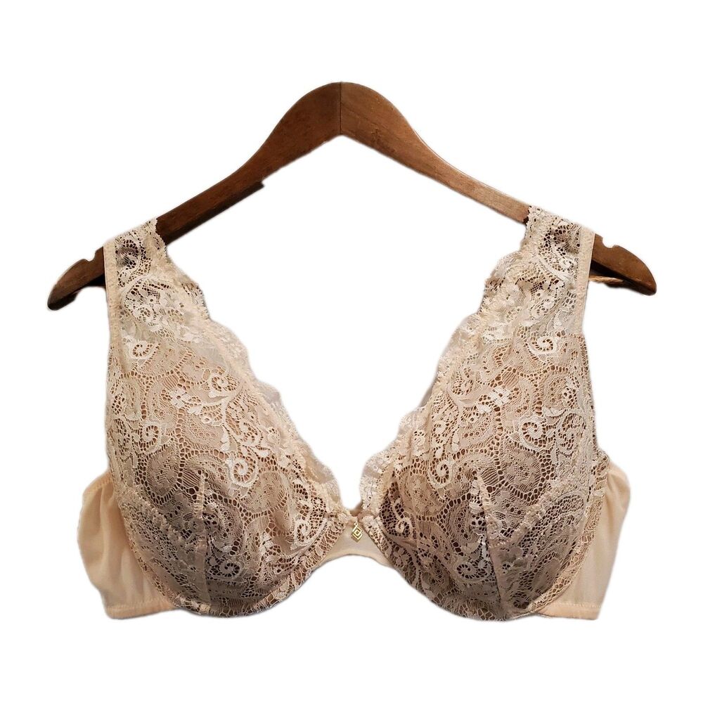 Thirdlove 40D Bra 24/7 Lace Contour Plunge Cream Lace Overlay Underwire Padded